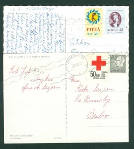 Sweden. 2 Postcard With Poster Stamp 1963-Red Cross. 1971 PITA 350 Year. Used.