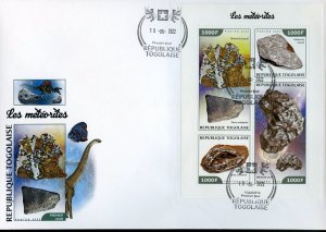 TOGO  2022 METEORITES  SHEET  FIRST DAY COVER