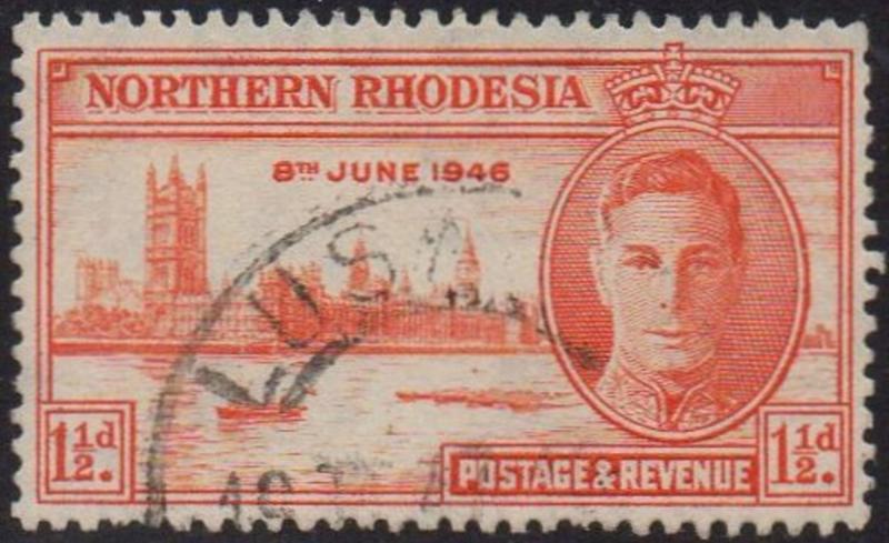 Northern Rhodesia 1946	1½d red-orange (p 13½)	used