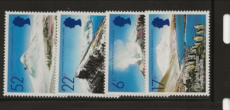 FALKLAND ISL. Sc 1L84-87 NH issue of 1984 - VOLCANOES