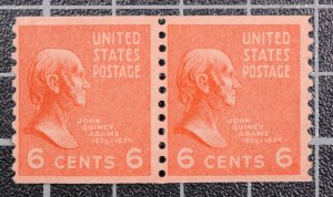 Scott 846 - 6 Cents Adams - MNH - Coil Pair - SCV - $2.25