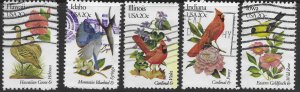 US #1963-67 used.group of 5.  State Birds and Flowers.  Nice.