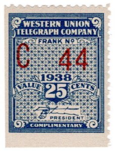 (I.B) US Telegraphs : Western Union 25c (1938)