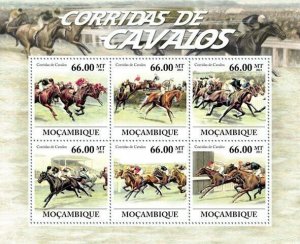 Mozambique 2011 MNH - Horse Racing. Y&T 4404-4409, Mi 5386-5391, Scott 2461