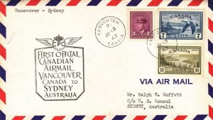 1940, 1st Flt., Vancouver, BC to Sydney, Australia, See Remark (32607)