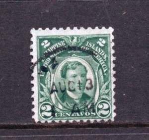Philippines Scott # 290 used 2 centavos Jose Rizal  AUG 13