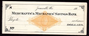 REVENUE PAPER. Scott # RN-G1.  Merchants & Mechanics Saving Bank Lot 220322 -01