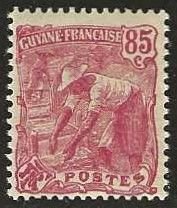 French Guiana 77, mint, lightly hinged.  1926.  (F508)