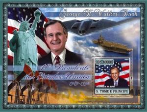 SAO TOME E PRINCIPE 2007 SHEET PRESIDENTS GEORGE BUSH KUWAIT WAR SHIPS st7119b