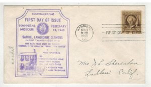 1940 FAMOUS AMERICANS 863 AUTHOR SAMUEL CLEMENS HANNIBAL CHAMBER COMMERCE