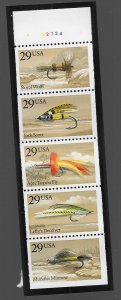 US 2549a Fishing Flies cpl. bklt pain, MNH, vf  2020 CV $12.50