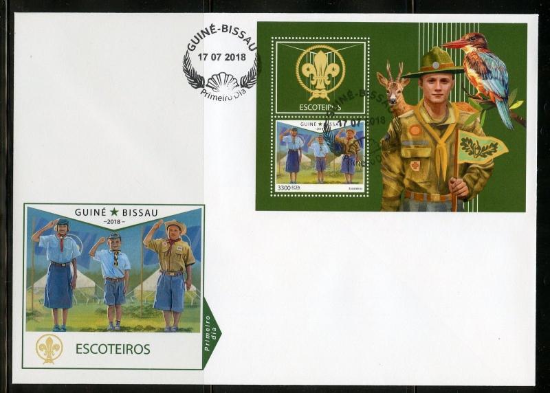 GUINEA BISSAU 2018 SCOUTS  SOUVENIR SHEET FIRST DAY COVER