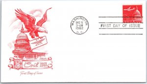 U.S. FIRST DAY COVER 8c AIR MAIL COIL STAMP RATE ON ARTMASTER CACHET 1962