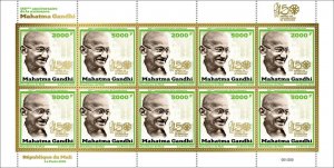 2020 MALI - BOOKLET OF GOLD EDITION SHEETLET 10v - MAHATMA GANDHI - JOINT ISSUE-