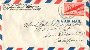 United States Fleet Post Office 6c Transport 1946 U.S. Navy Navy 939 Orote, G...