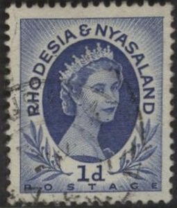 Rhodesia and Nyasaland 142 (used) 1p Elizabeth II, ultra (1954)