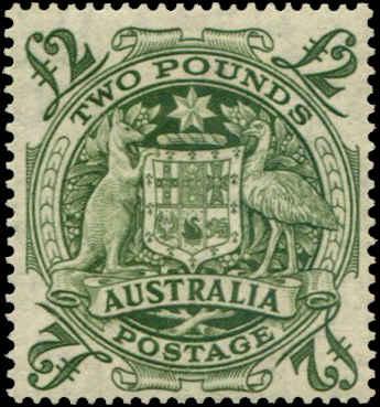 Australia SC# 221 SG# 224d Arms of Australia 2GBP MLH