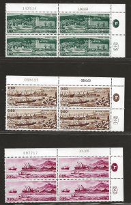 ISRAEL   SC# 378-80  PLATE BLOCKS   FVF/MNH