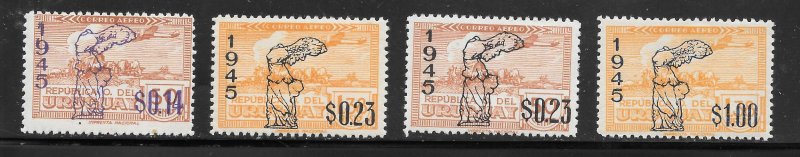 Uruguay Scott C116-19 Unused LHOG - 1945 Allied Nations Victory- SCV $7.00