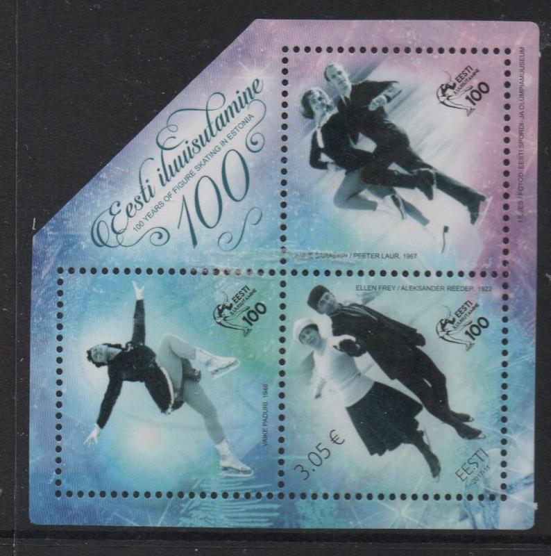 Estonia Sc 838 2017 Figure Skating stamp sheet mint NH