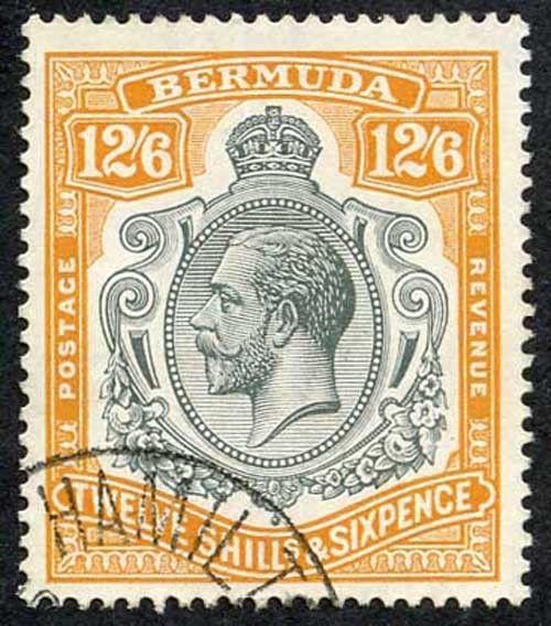 Bermuda SG93 KGV 12/6 Grey and Orange 1st. printing [57A/B] CDS used