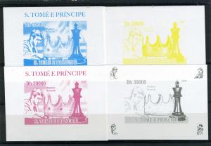 Sao Tome & Principe 2009 CHESS KRAMNIK (4) Progressive Color proofs