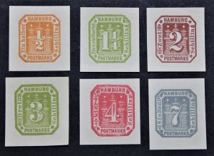 Hamburg #24 MNH Counterfeit Forgery Stamps Lot of 6