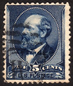 1888, US 5c, Garfield, Used, Sc 216