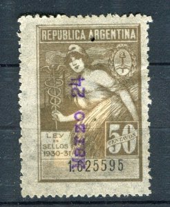 ARGENTINA; 1930s early Revenue issue used 50c. value