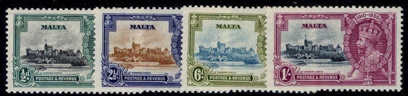 MALTA GV SG210-213, 1935 SILVER JUBILEE set, M MINT. Cat £24.