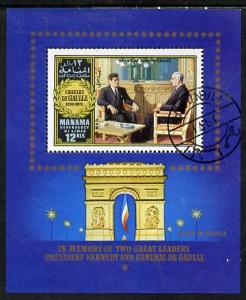 Manama 1972 Charles de Gaulle m/sheet (Seated with Kenned...