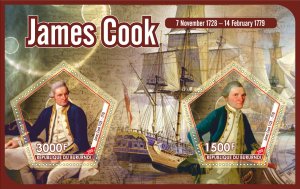 Stamps. Ships,  James Cook 2019 year 1+1 sheets perforated