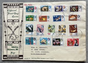 FIJI QEII SG391-407, 1969-70 decimal set on illustrated FDC, VFU. Cat £17.