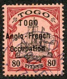 TOGO SGH9 80pf Black and Carmine on rose fine used Signed Bloch Scarce