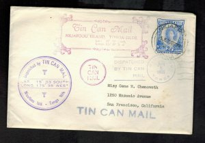 1935 Tonga Toga Tin Can Mail Cover to San Francisco USA American Trust Company