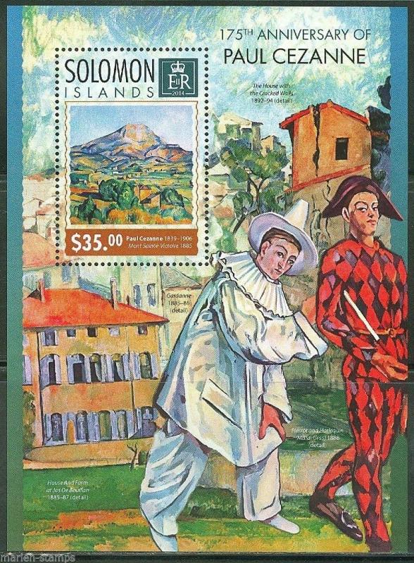 SOLOMON ISLANDS 2014 175th BIRTH ANNIVERSARY OF PAUL CEZANNE  S/S MINT  NH