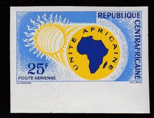 Central Africa # C11, Sun Shining on Africa, IMPERF Mint NH