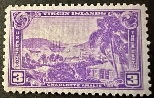 US # 802 Vairgin Islands 3c 1937 OG Mint NH
