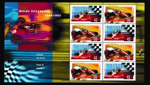 Sc1647/1648b Pane of 8 Mini Sheet Formula Race Car Driver