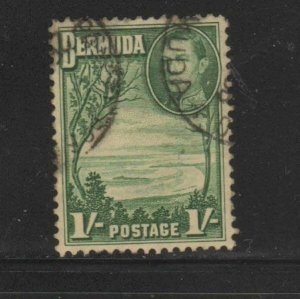 BERMUDA #122  1938  1sh KING GEORGE VI &  GRAPE BAY    F-VF  USED  c