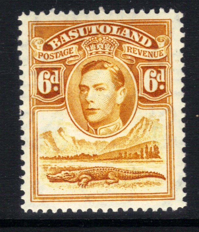 Basutoland 1938 KGV1 6d Orange Yellow MM SG 24 ( H1478 )