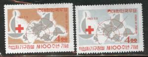 Korea Scott 383-4 MH*  1963 Red Cross set