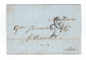 VEGAS - 1850 France Personal Stampless Letter/Cover - (DP149)