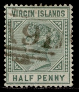 BRITISH VIRGIN ISLANDS QV SG27, ½d dull green, FINE USED. Cat £18.