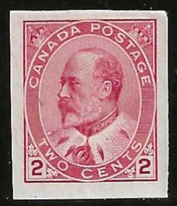 Canada, 1903, Scott #90A, 2c Edward VII, Imperf, Mint, Hinged, Very Fine 