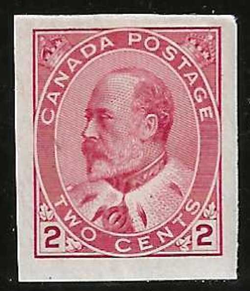 Canada, 1903, Scott #90A, 2c Edward VII, Imperf, Mint, Hinged, Very Fine