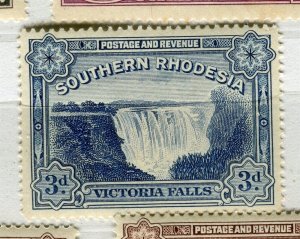 S.RHODESIA; 1932 early GV Victoria Falls issue Mint hinged Shade of 3d. value