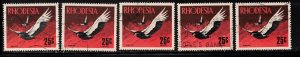 RHODESIA Scott # 290 Used x 5 - Birds - Bateleur Eagle