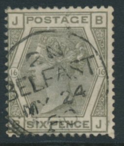 Sg 147 6d Grey 16 Plate. Very Fine Used with Belfast CDS, May 24th 1880-