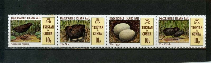 TRISTAN DA CUNHA 1981 BIRDS STRIP OF 4 STAMPS MNH 